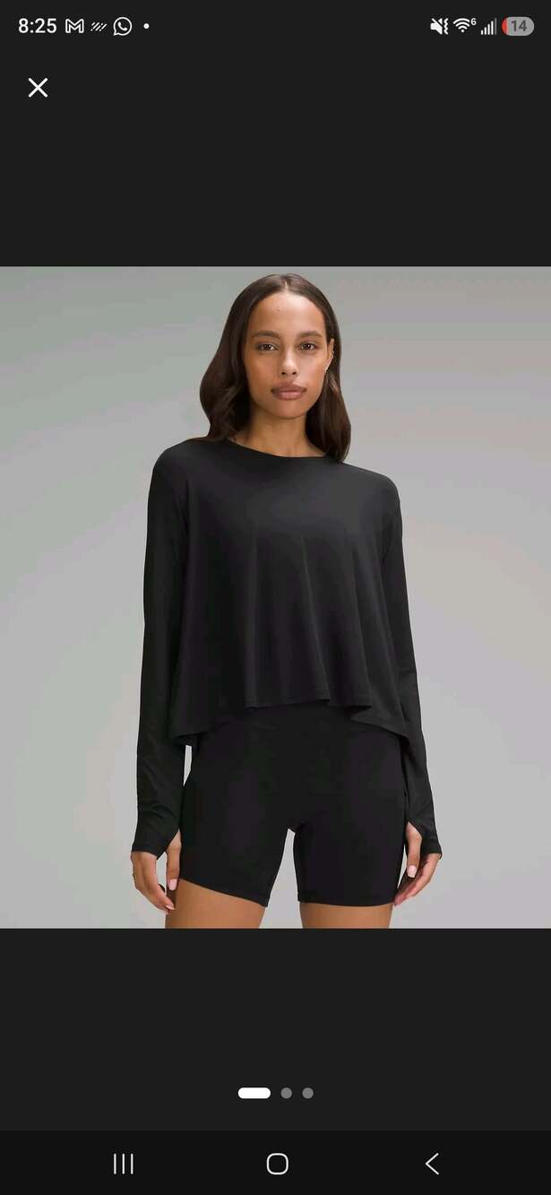Lululemon Modal Relaxed-Fit Lounge Long-Sleeve Shirt Black Sz 8